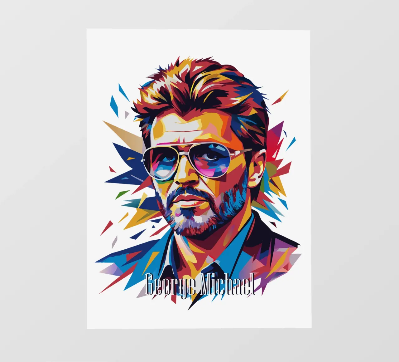 George Michael Portrait in WPAP Pop Art pellicola backlit da vectorartnesia