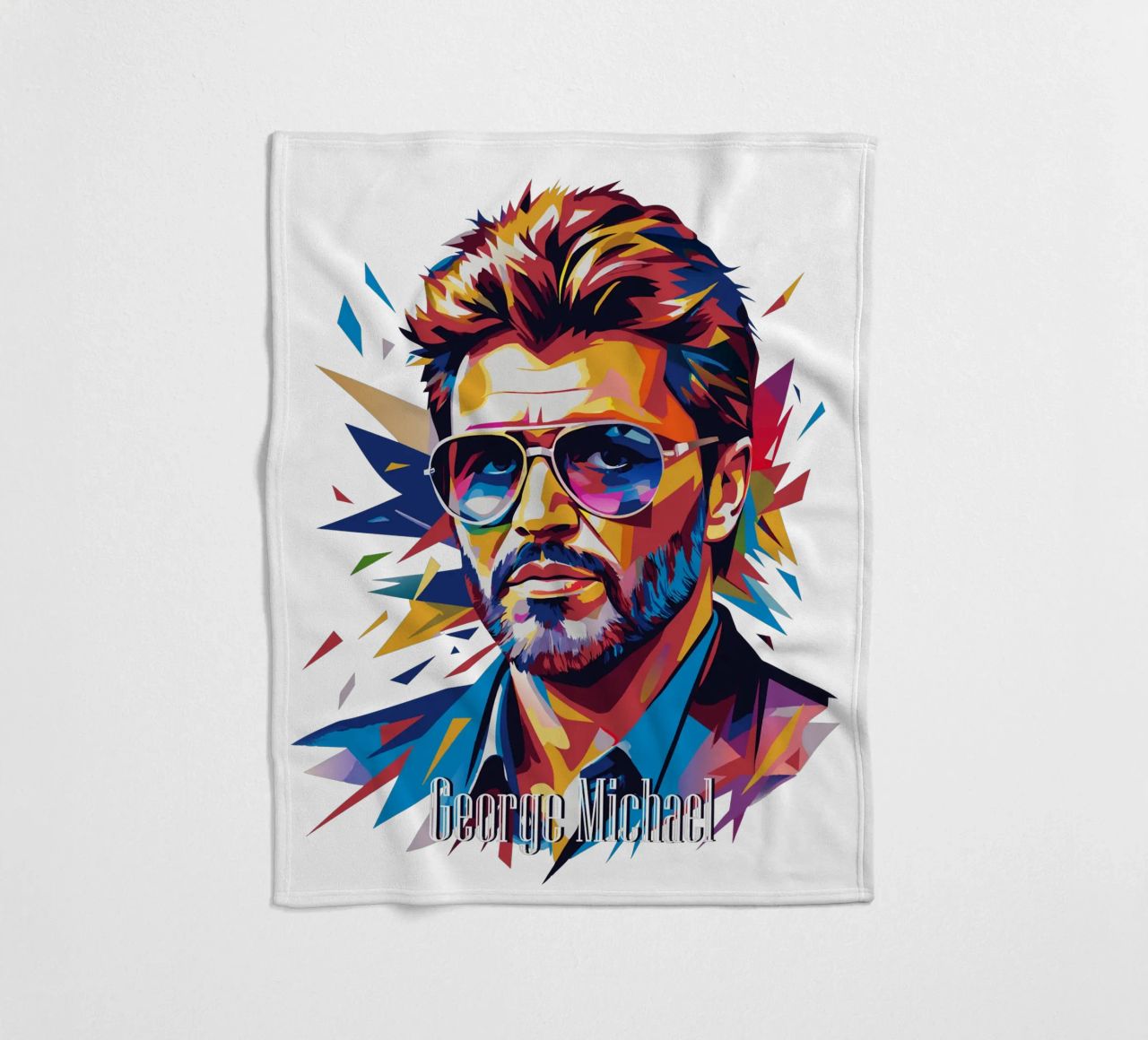 George Michael Portrait in WPAP Pop Art coperta in pile da vectorartnesia