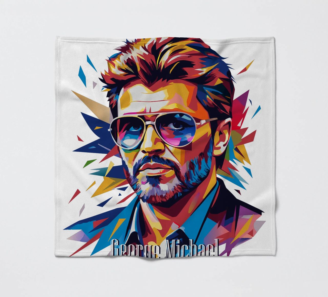 George Michael Portrait in WPAP Pop Art coperta in pile da vectorartnesia