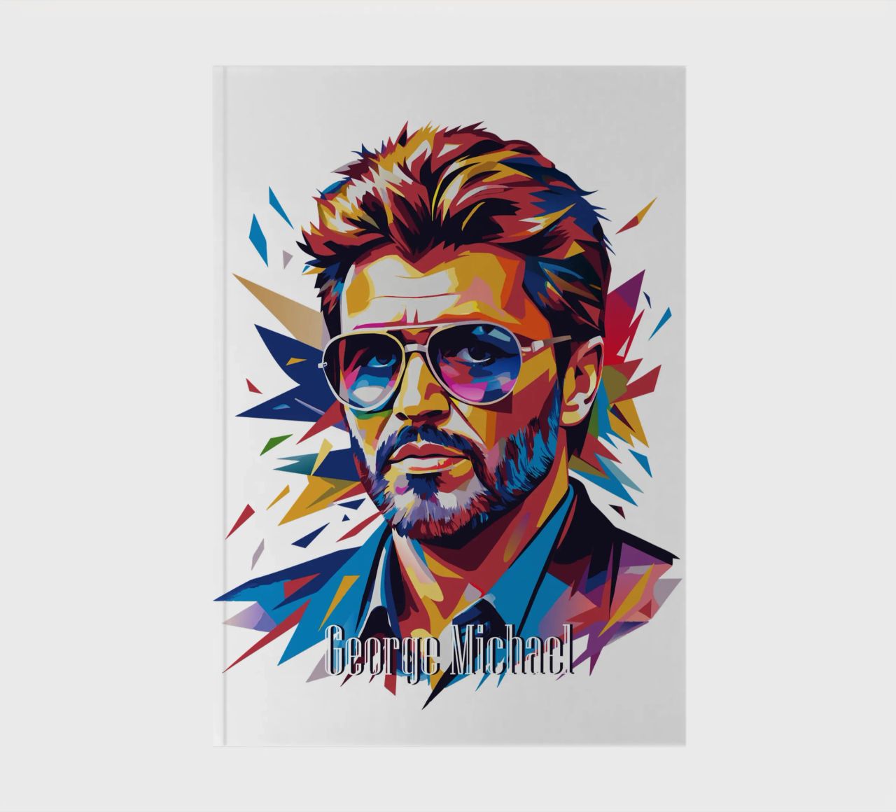 George Michael Portrait in WPAP Pop Art notebook by vectorartnesia