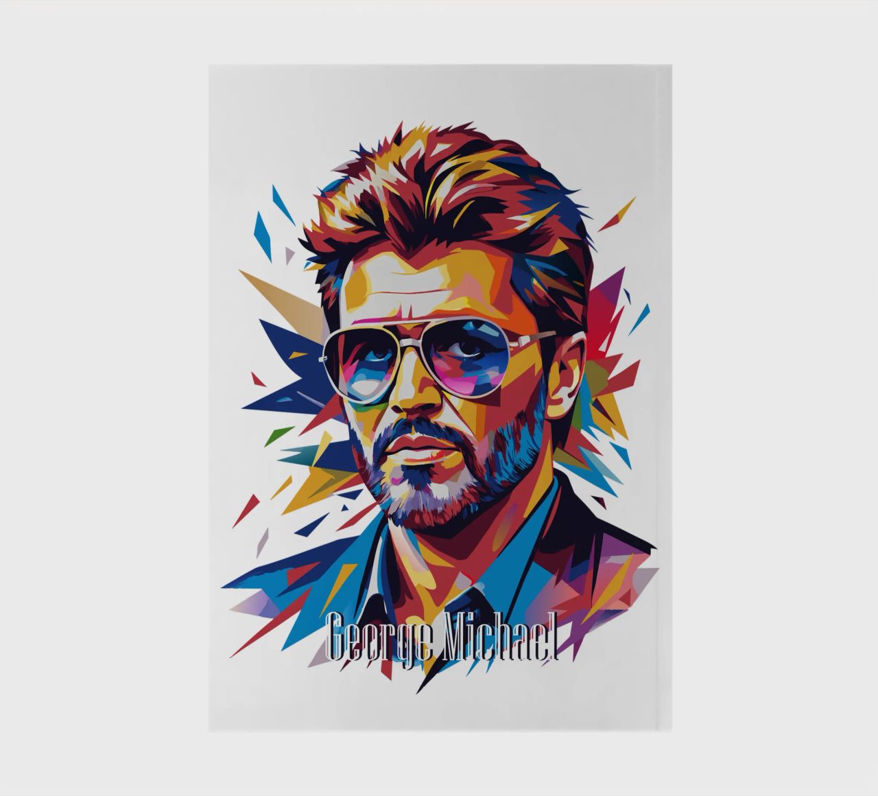 George Michael Portrait in WPAP Pop Art notebook by vectorartnesia