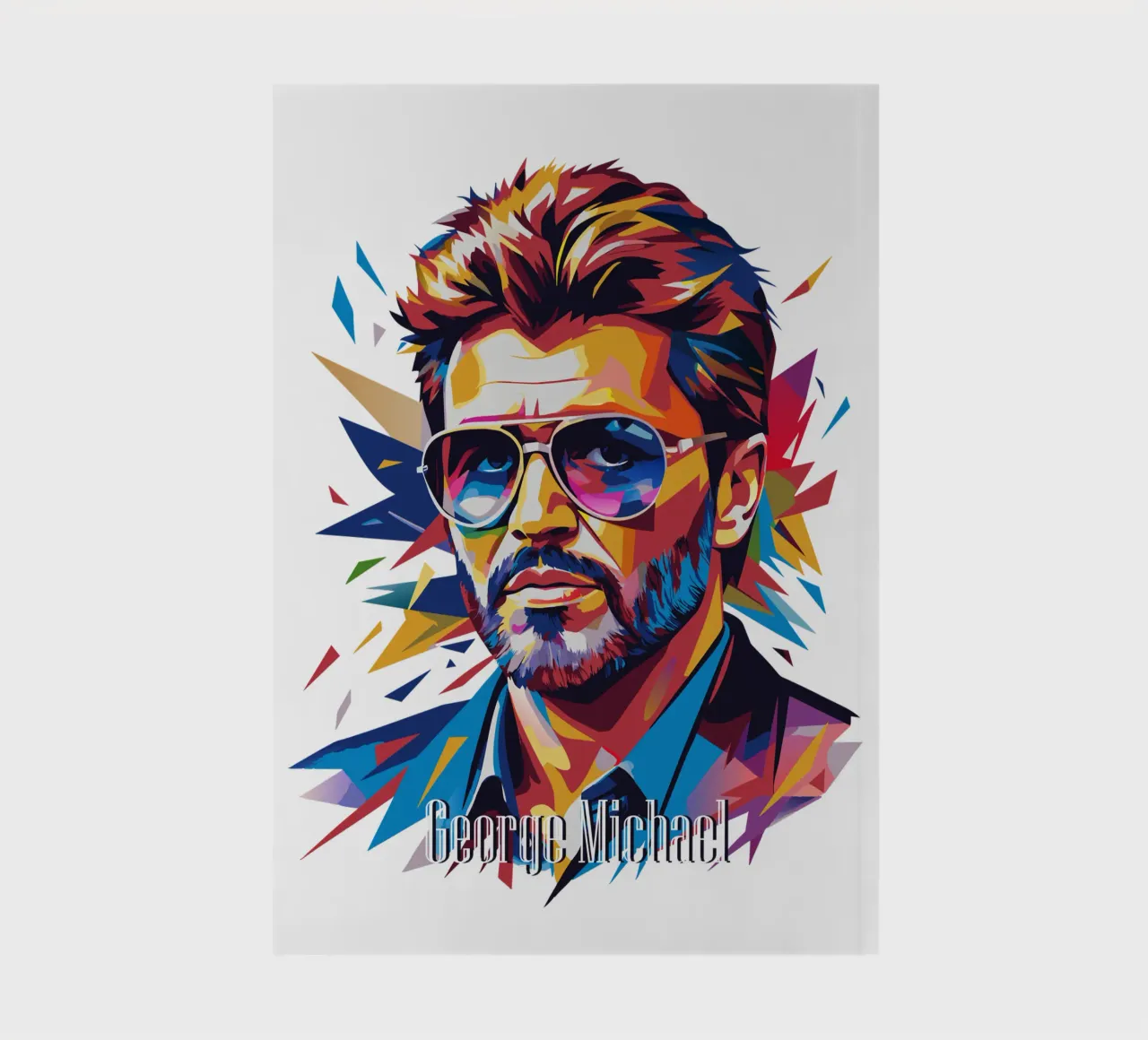George Michael Portrait in WPAP Pop Art Notizbuch von vectorartnesia