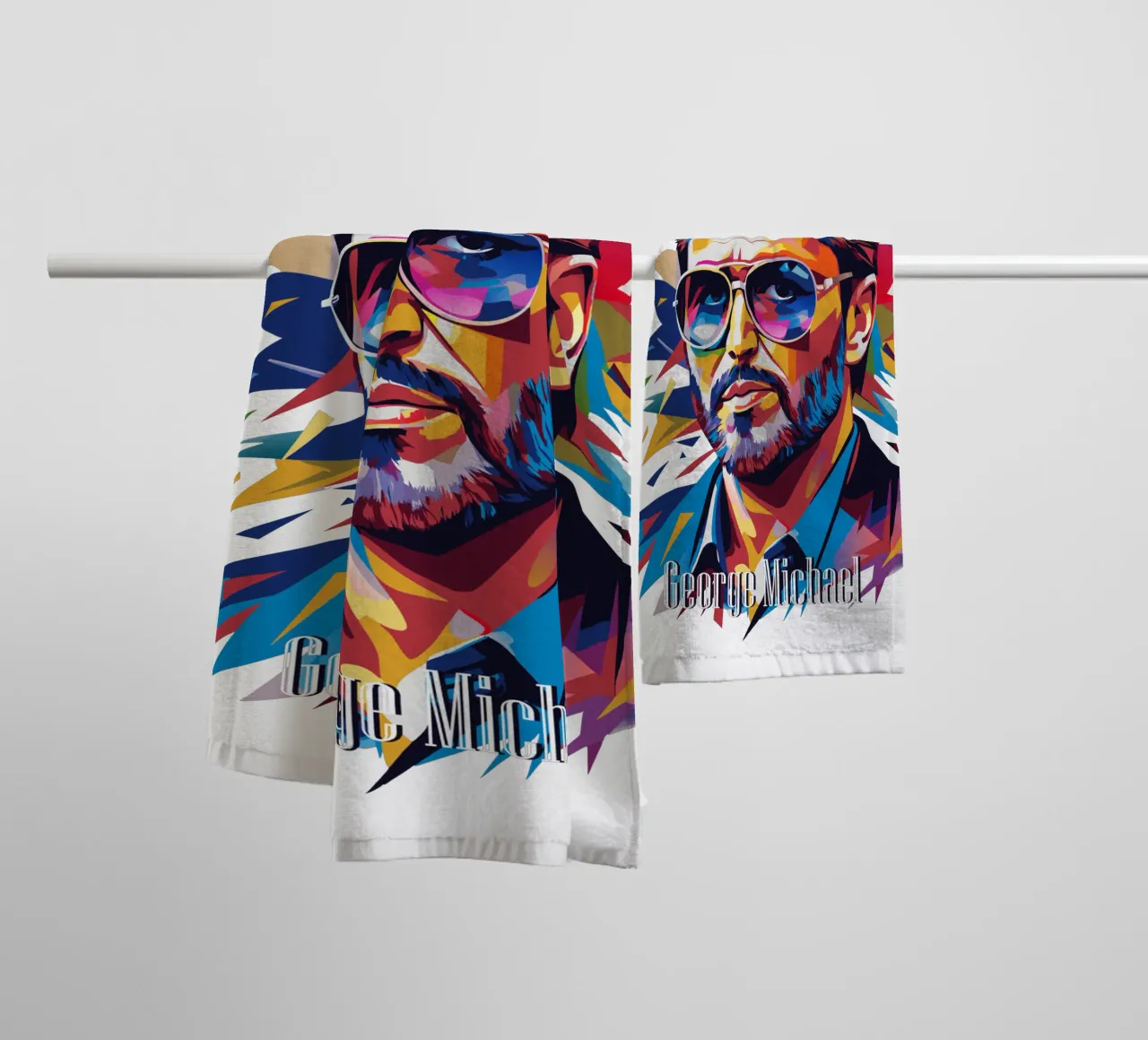 George Michael Portrait in WPAP Pop Art toalla de baño de vectorartnesia