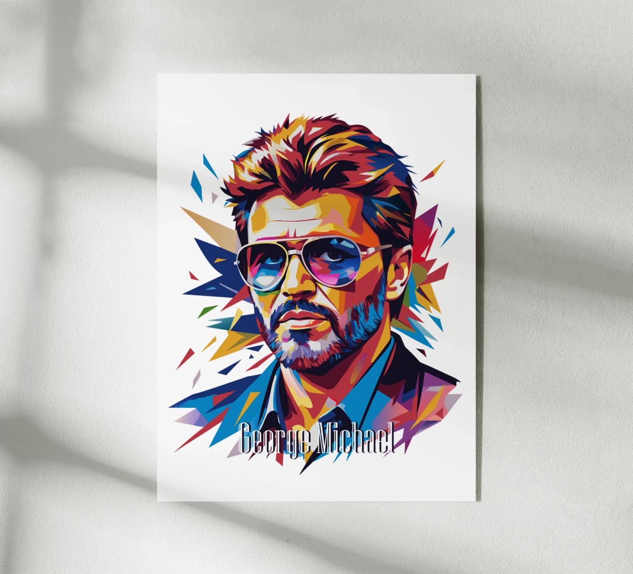 George Michael Portrait in WPAP Pop Art plexiglass da vectorartnesia