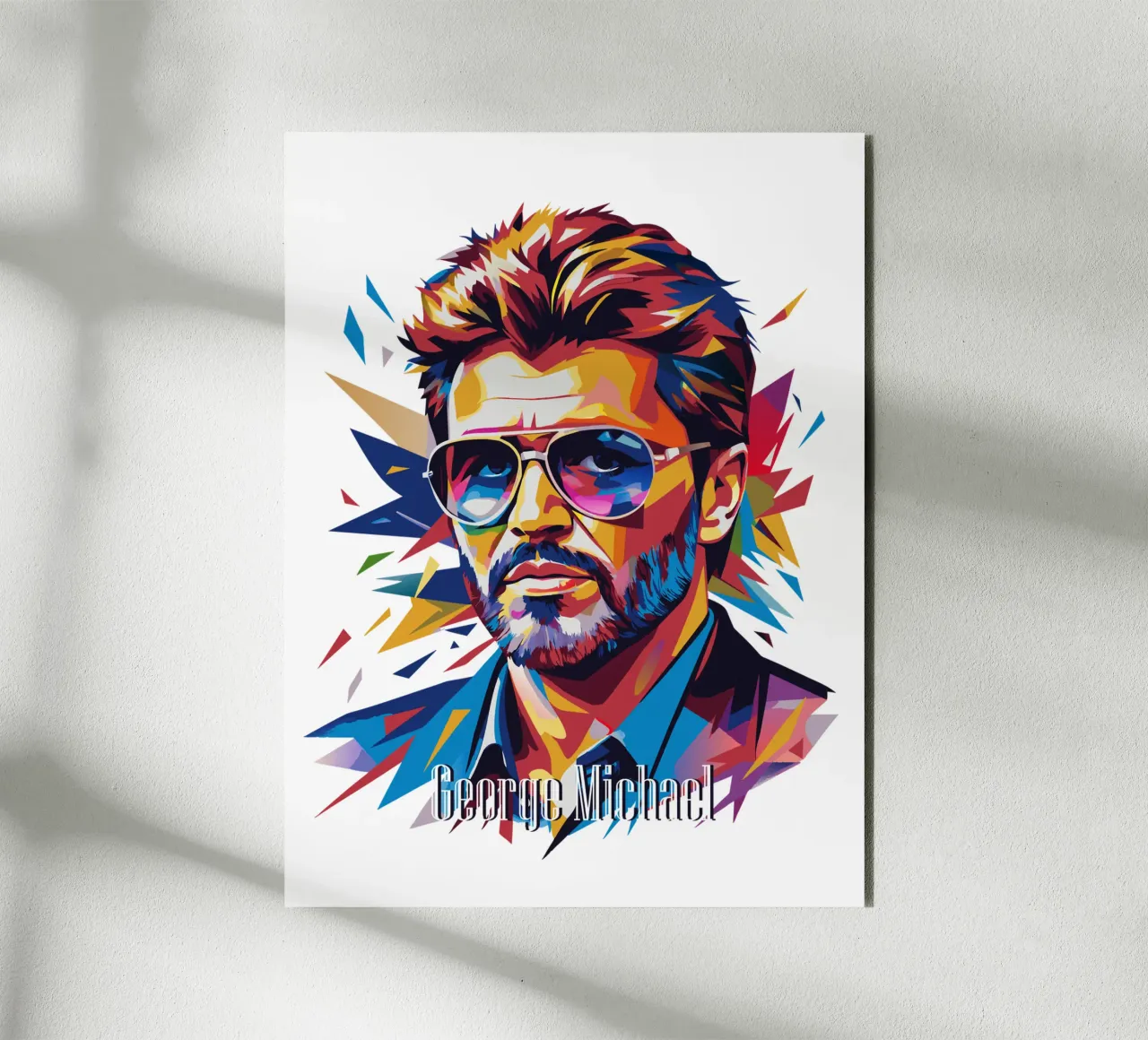 George Michael Portrait in WPAP Pop Art alluminio dibond da vectorartnesia