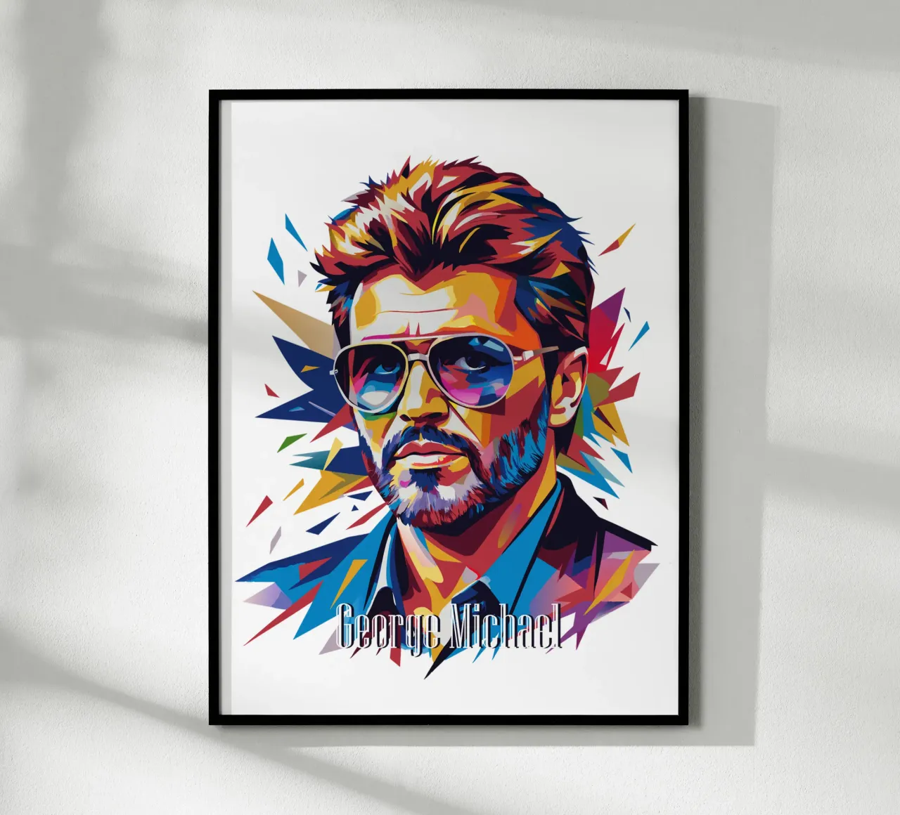 George Michael Portrait in WPAP Pop Art carta hahnemühle da vectorartnesia