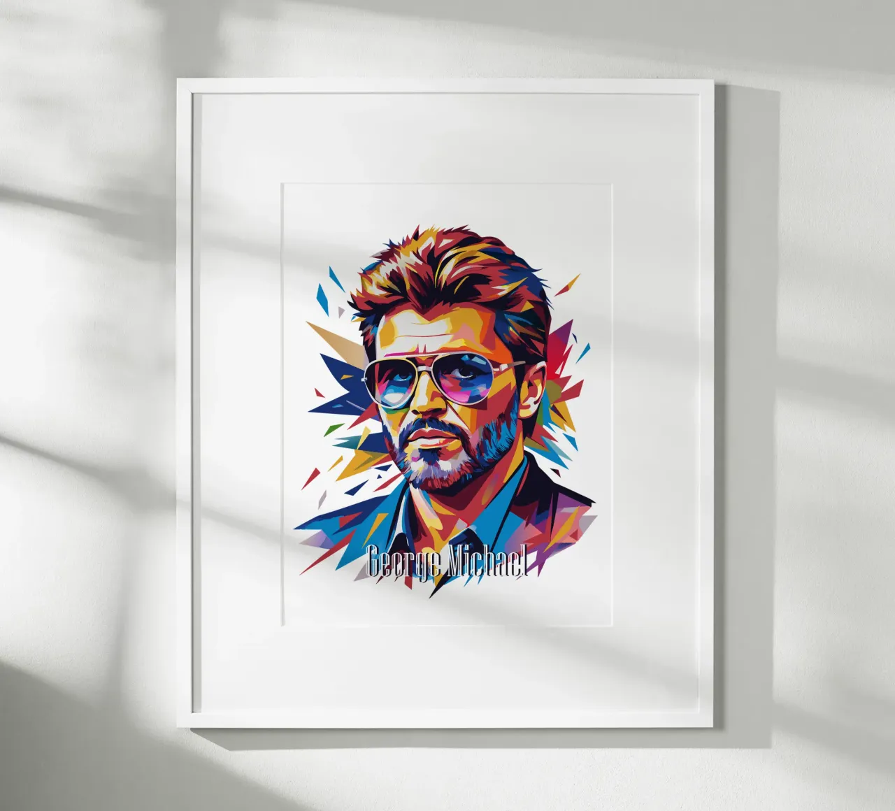 George Michael Portrait in WPAP Pop Art carta hahnemühle da vectorartnesia