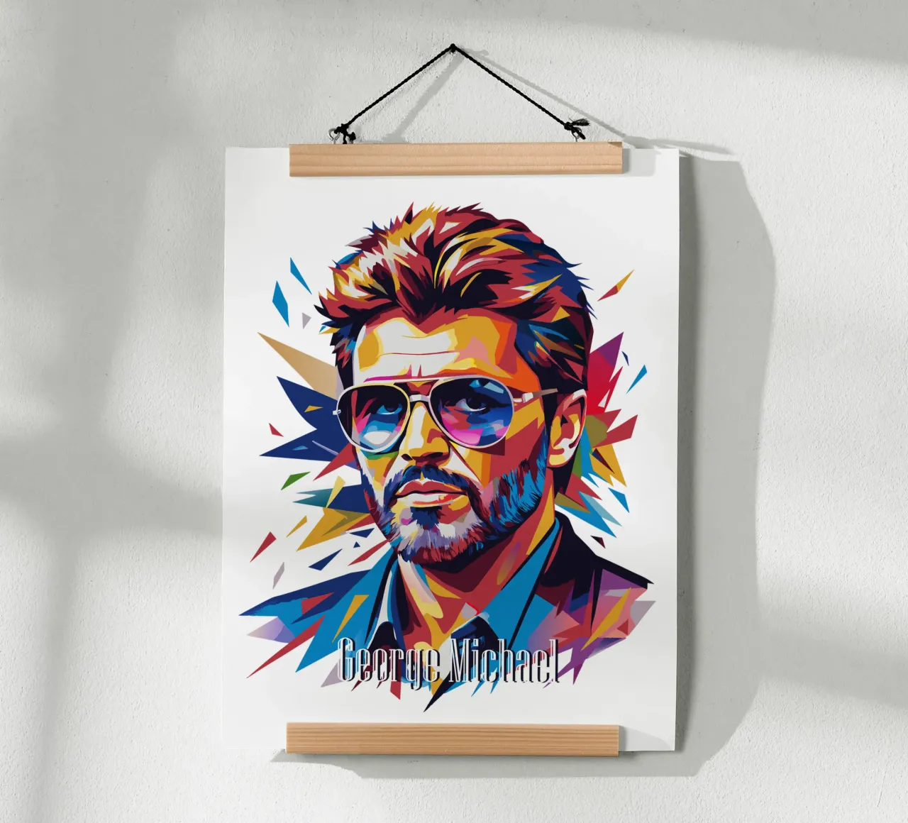 George Michael Portrait in WPAP Pop Art carta hahnemühle da vectorartnesia