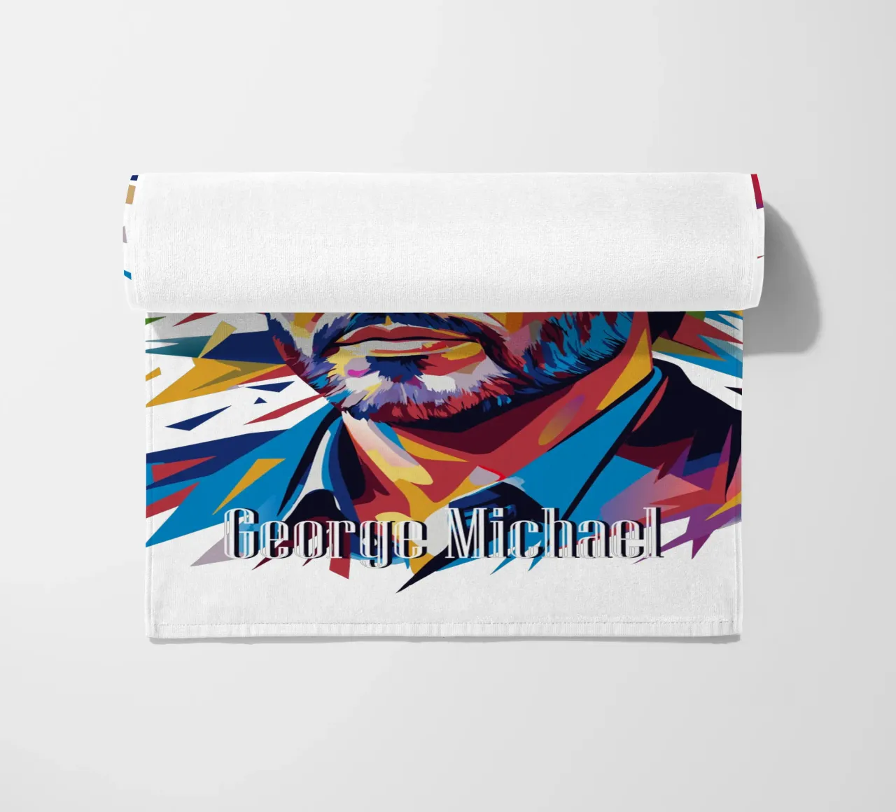 George Michael Portrait in WPAP Pop Art Strandtuch von vectorartnesia