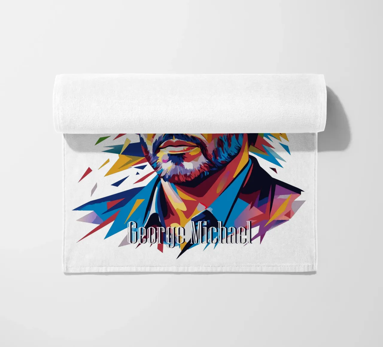 George Michael Portrait in WPAP Pop Art Strandtuch von vectorartnesia