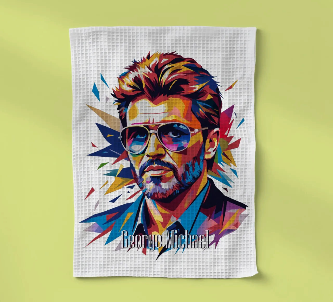 George Michael Portrait in WPAP Pop Art torchon de vectorartnesia
