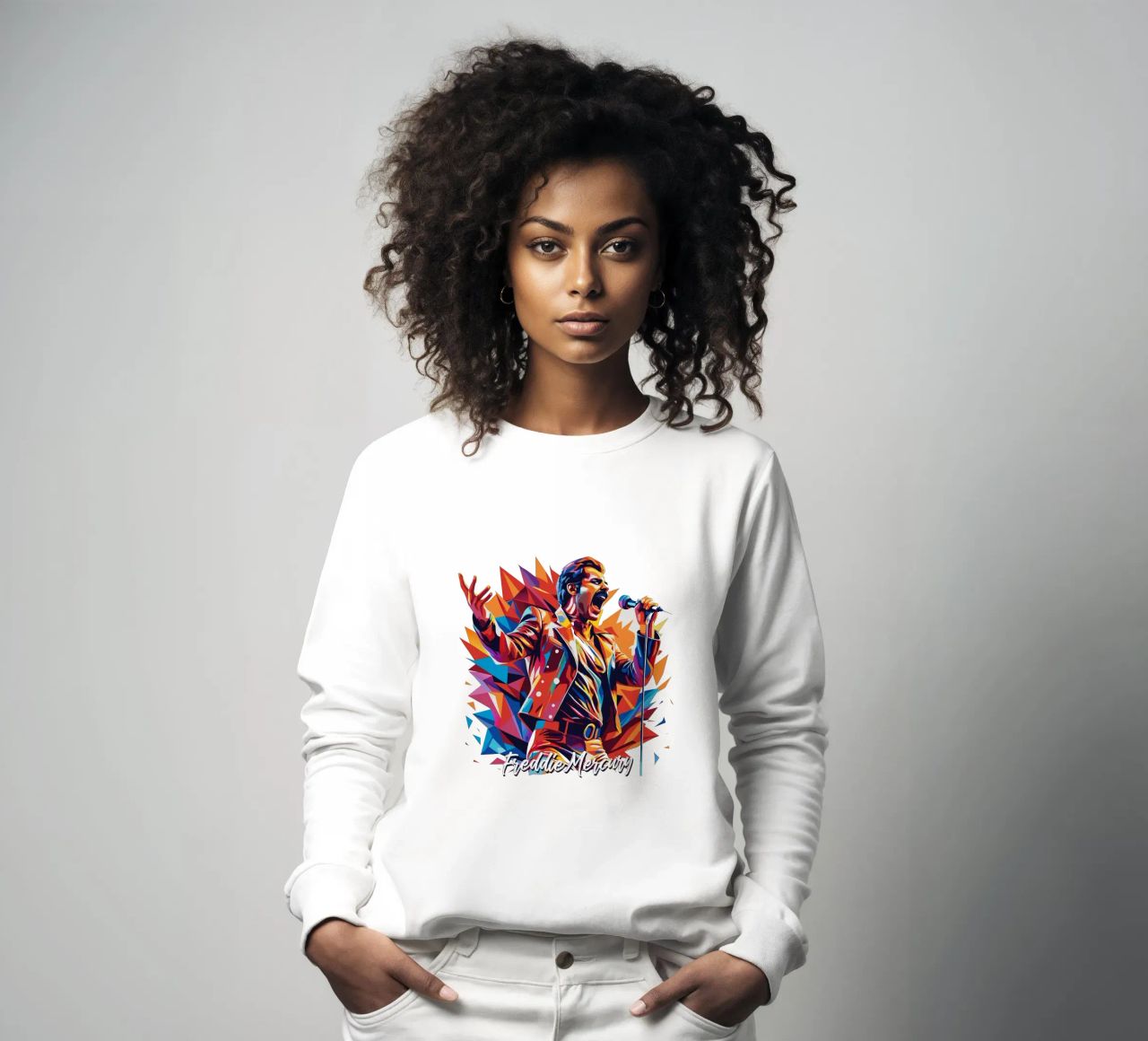 Freddie Mercury in WPAP Pop Art Sweatshirt von vectorartnesia