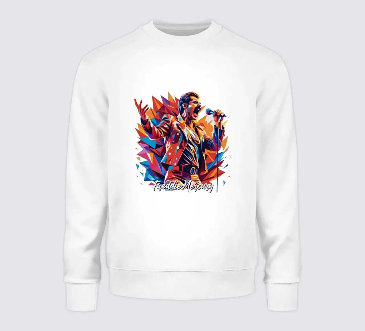 Freddie Mercury in WPAP Pop Art Sweatshirt von vectorartnesia