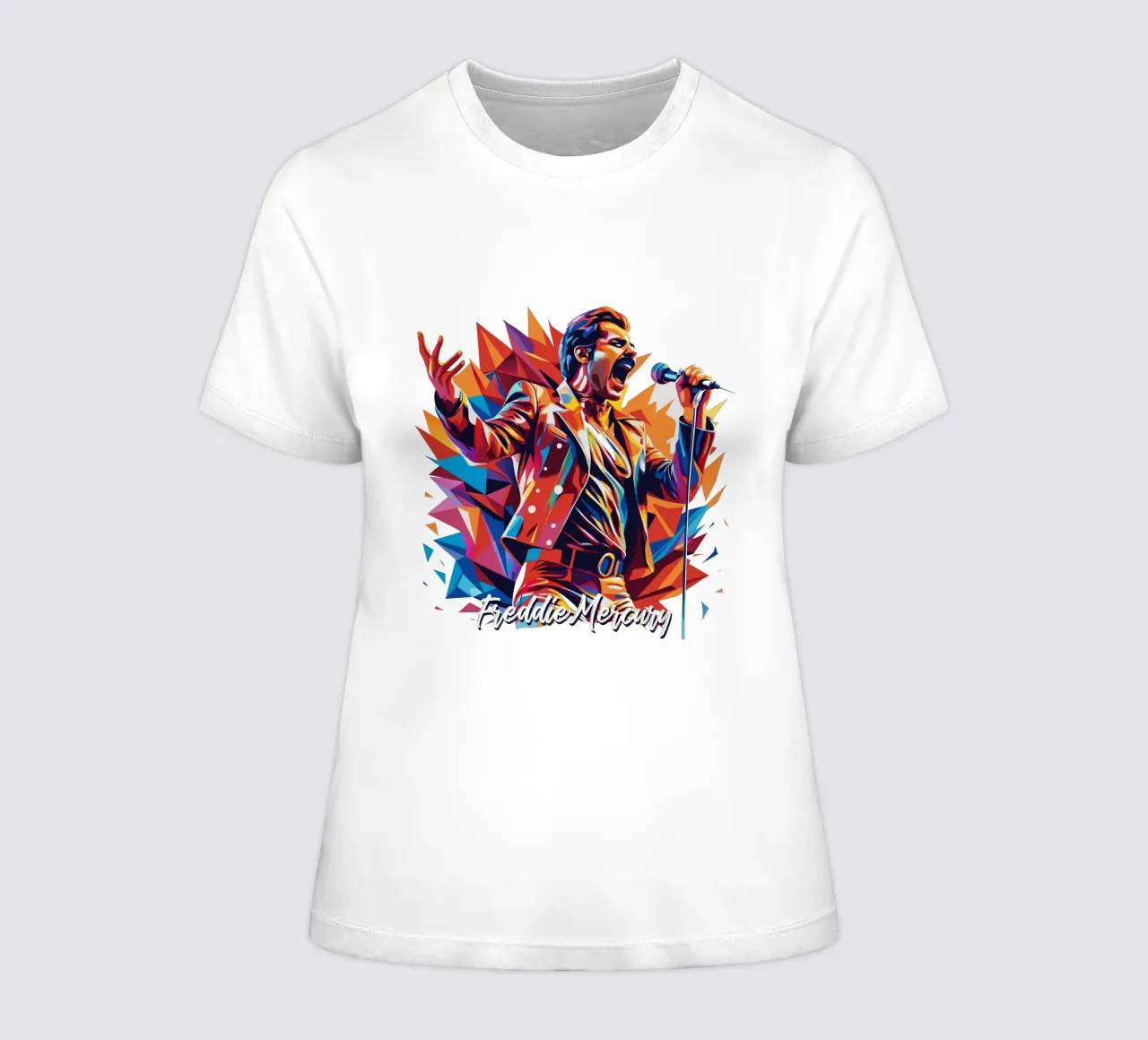 Freddie Mercury in WPAP Pop Art t-shirt da donna da vectorartnesia