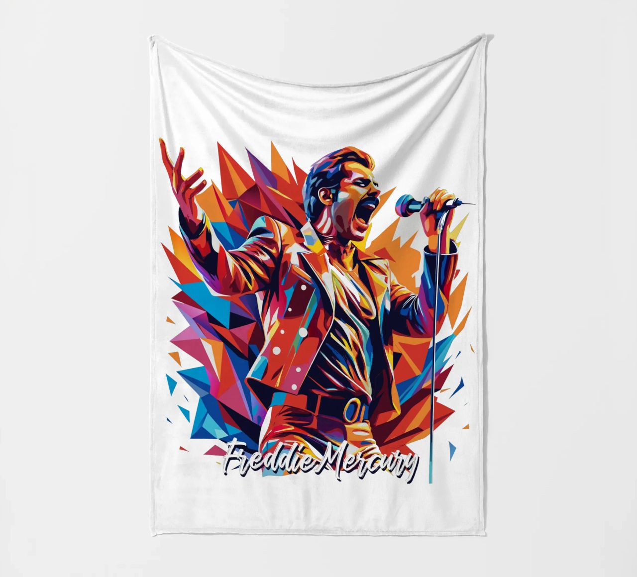 Freddie Mercury in WPAP Pop Art Fleecedecke von vectorartnesia
