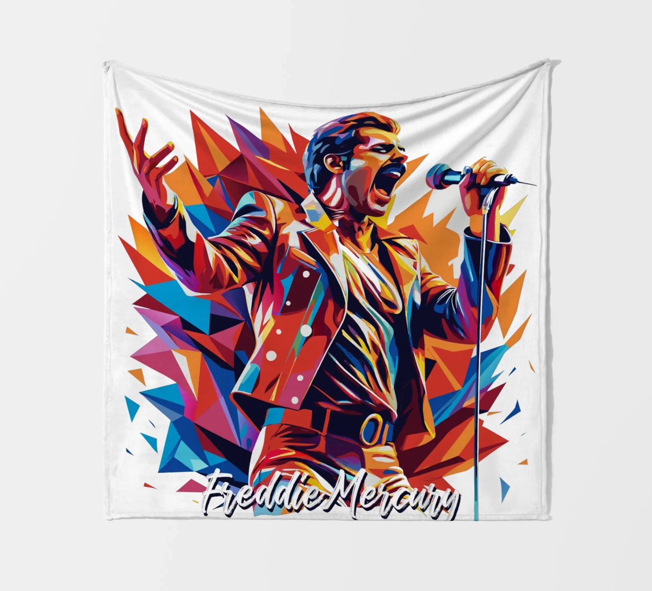 Freddie Mercury in WPAP Pop Art Fleecedecke von vectorartnesia