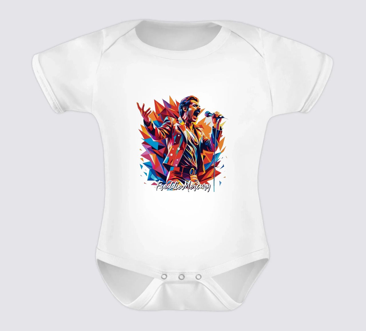 Freddie Mercury in WPAP Pop Art Kurzarm Babybody von vectorartnesia