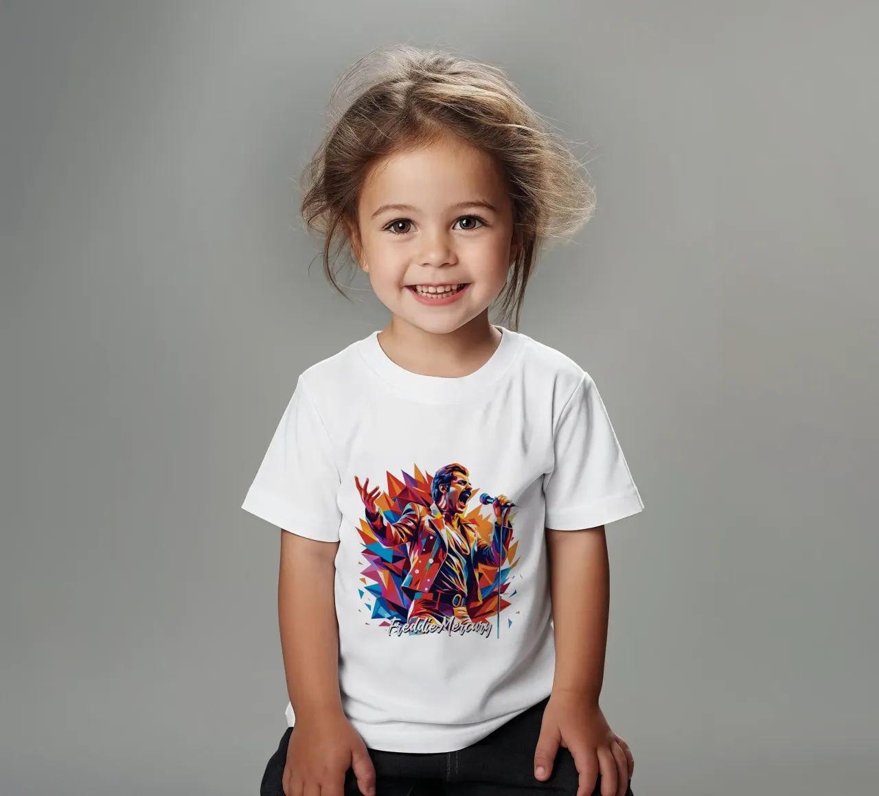 Freddie Mercury in WPAP Pop Art t-shirt bambini da vectorartnesia