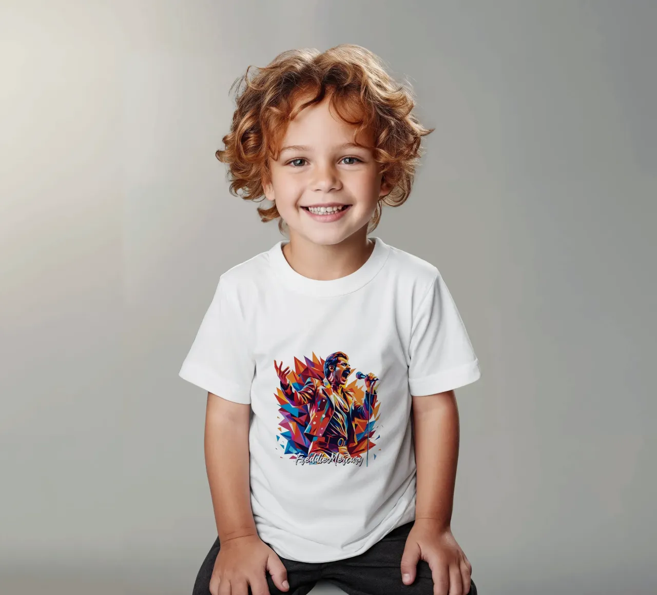 Freddie Mercury in WPAP Pop Art t-shirt bambini da vectorartnesia