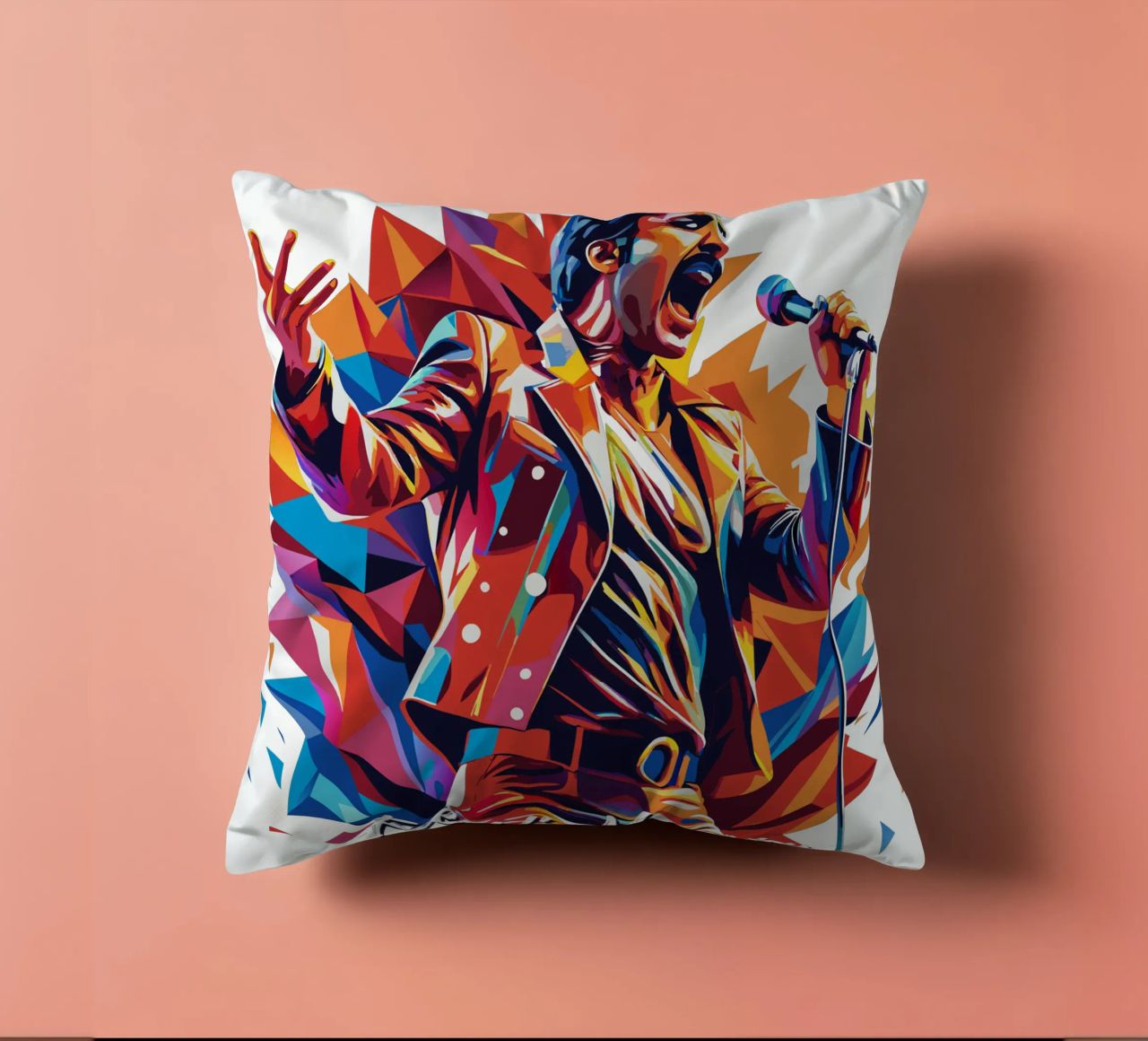 Freddie Mercury in WPAP Pop Art cuscino da vectorartnesia