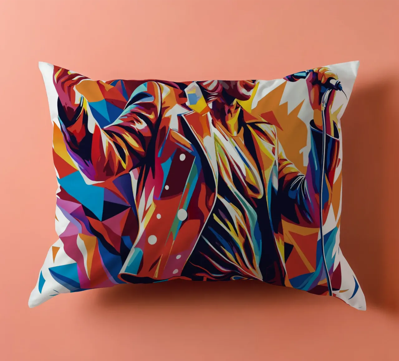 Freddie Mercury in WPAP Pop Art cuscino da vectorartnesia