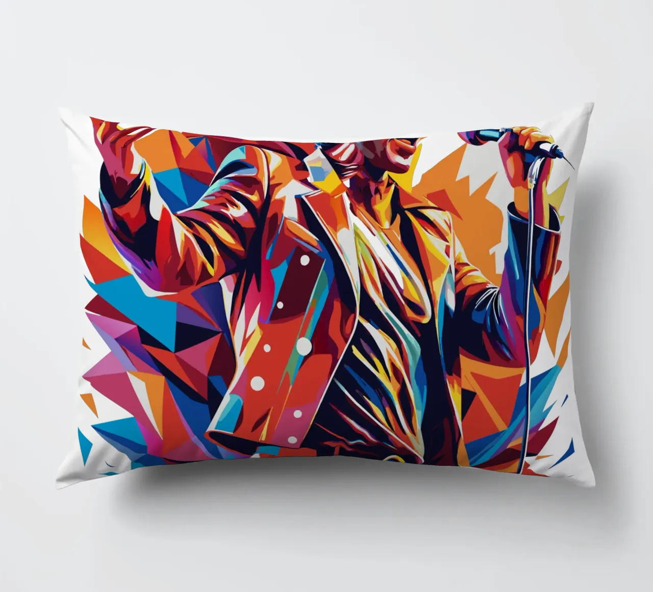 Freddie Mercury in WPAP Pop Art cuscino da vectorartnesia