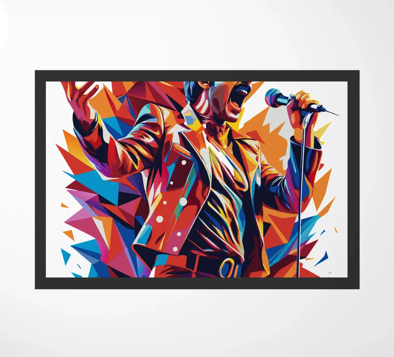 Freddie Mercury in WPAP Pop Art felpudo de vectorartnesia