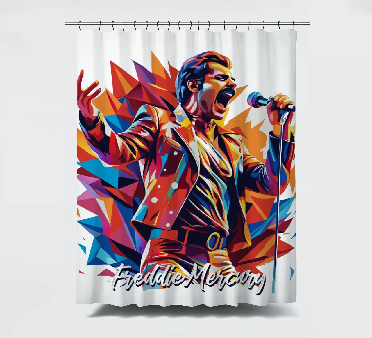 Freddie Mercury in WPAP Pop Art tenda da doccia da vectorartnesia
