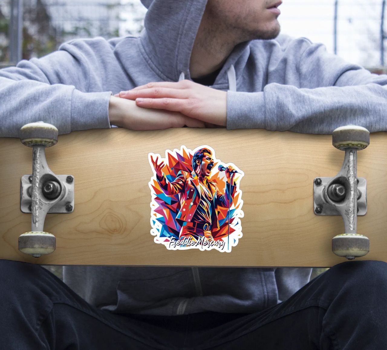 Freddie Mercury in WPAP Pop Art Sticker von vectorartnesia