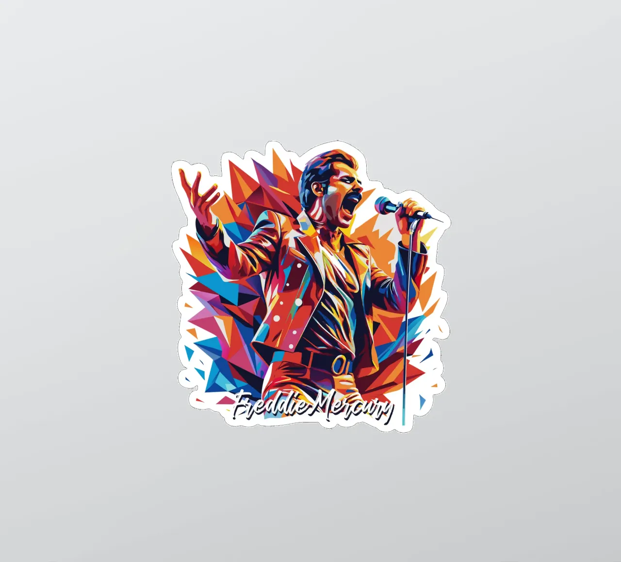 Freddie Mercury in WPAP Pop Art adesivo da vectorartnesia
