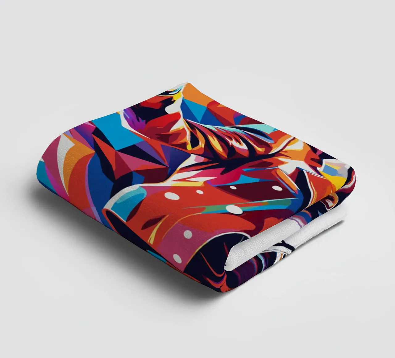 Freddie Mercury in WPAP Pop Art towel by vectorartnesia