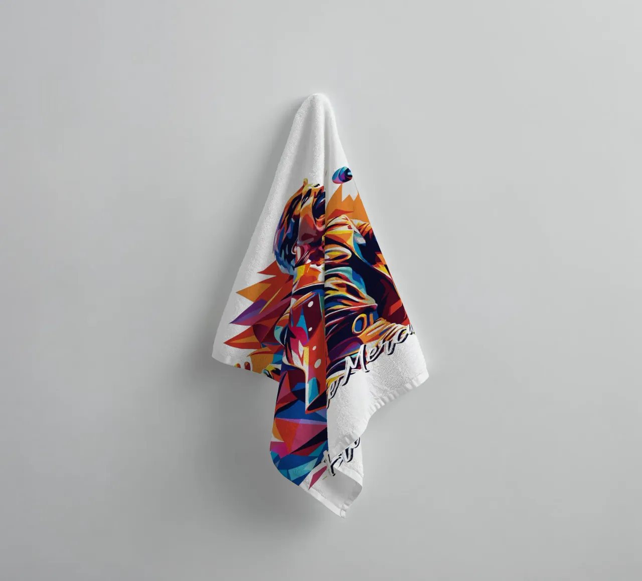 Freddie Mercury in WPAP Pop Art asciugamano da bagno da vectorartnesia