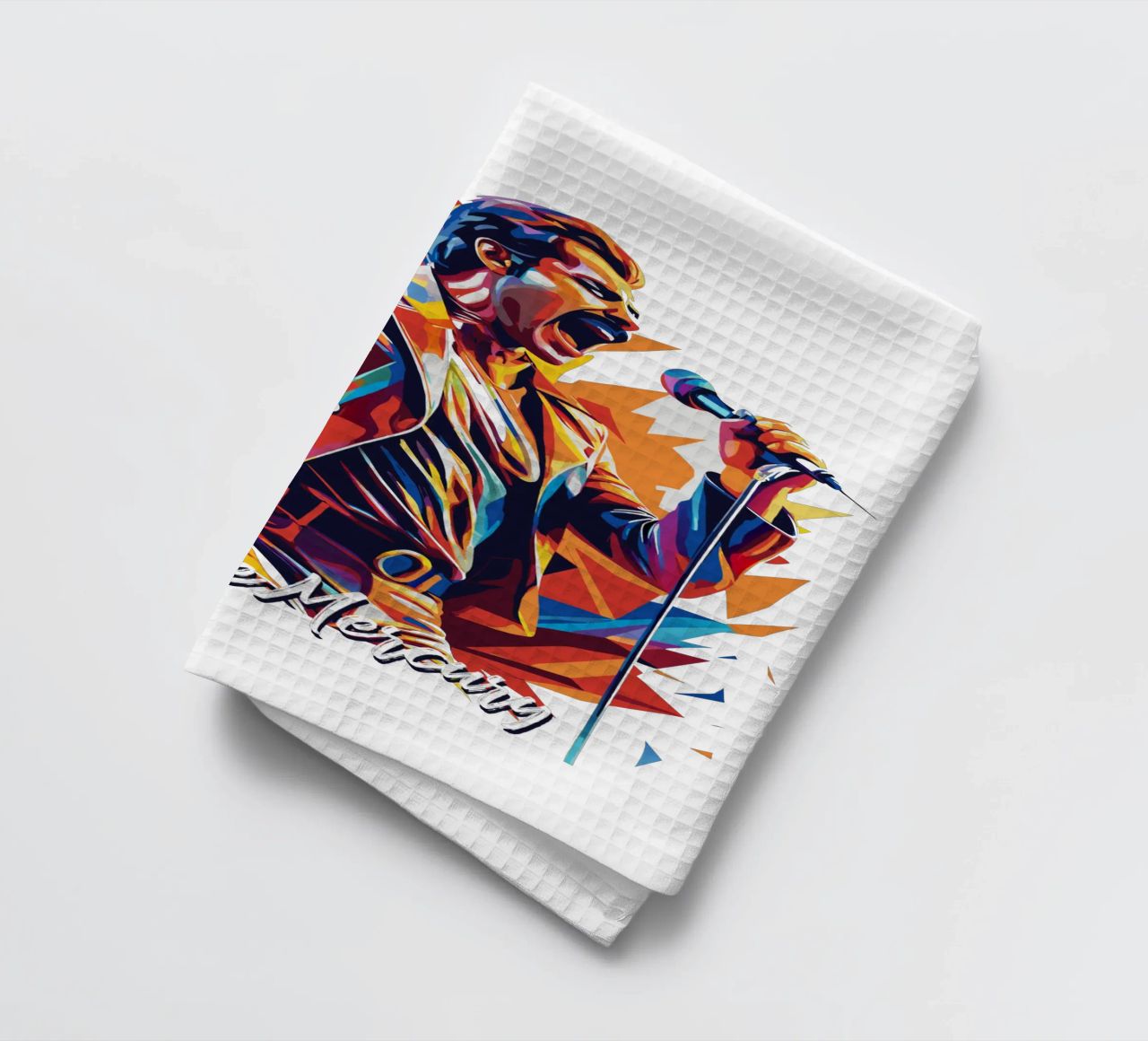 Freddie Mercury in WPAP Pop Art Geschirrtuch von vectorartnesia