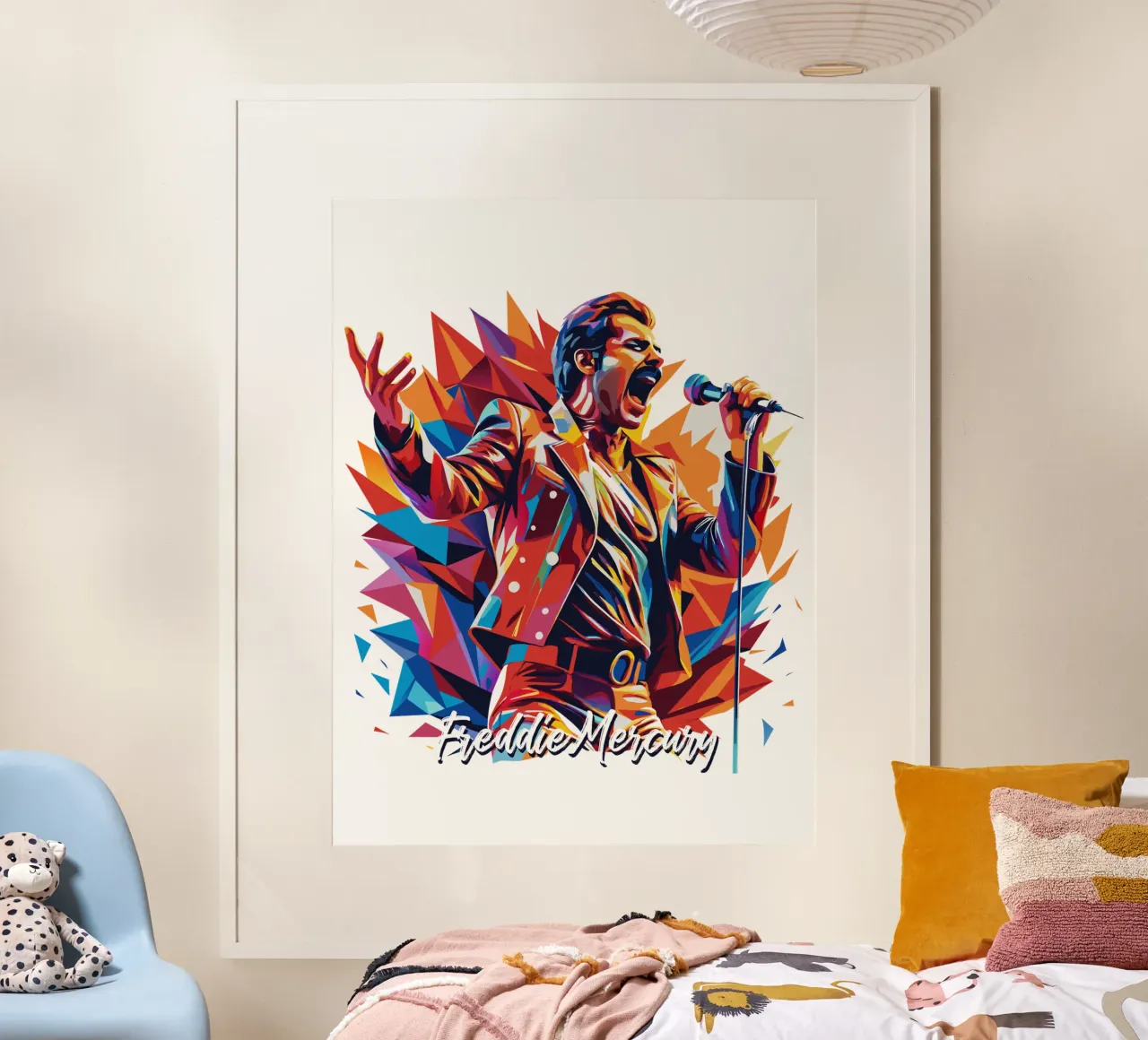 Freddie Mercury in WPAP Pop Art poster da vectorartnesia