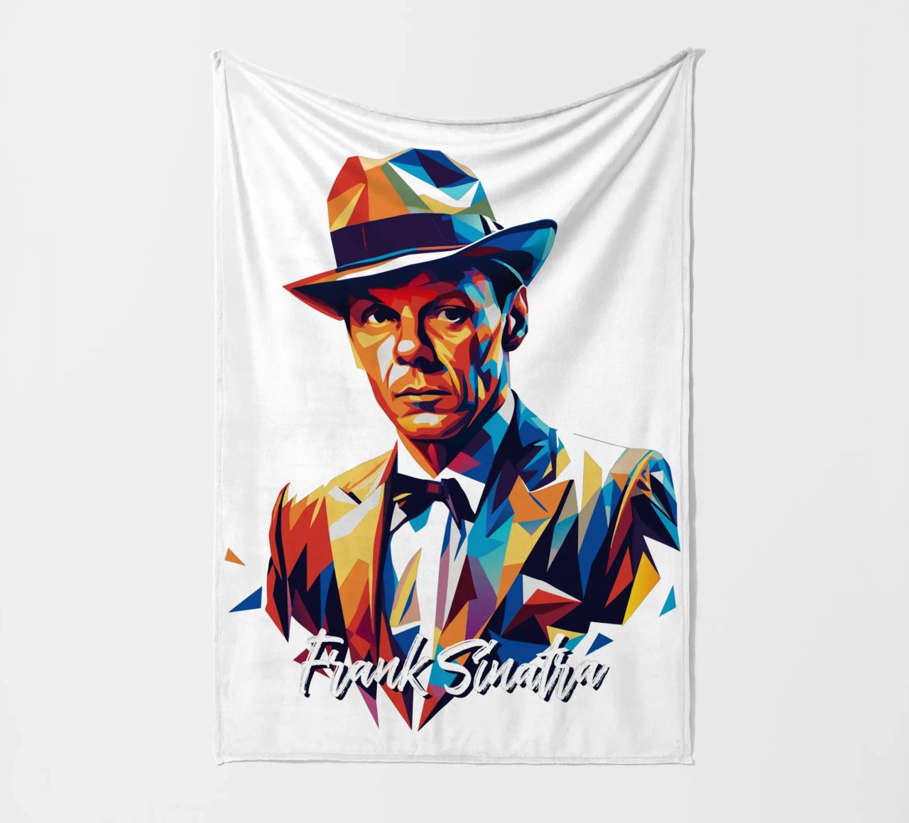 Frank Sinatra Portrait in WPAP Pop Art coperta in pile da vectorartnesia