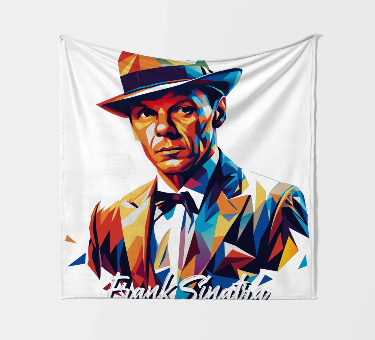 Frank Sinatra Portrait in WPAP Pop Art coperta in pile da vectorartnesia