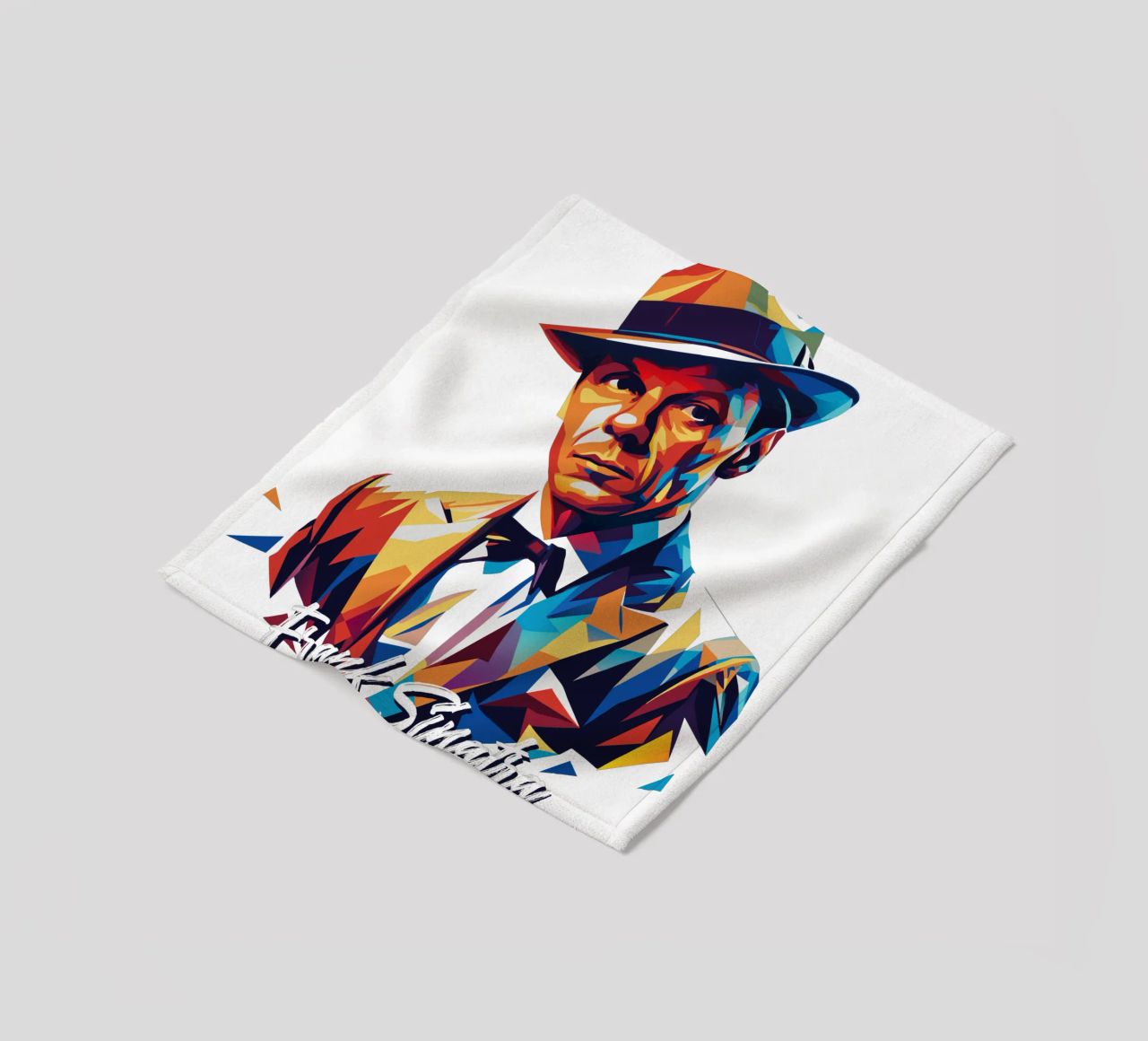 Frank Sinatra Portrait in WPAP Pop Art coperta in pile da vectorartnesia