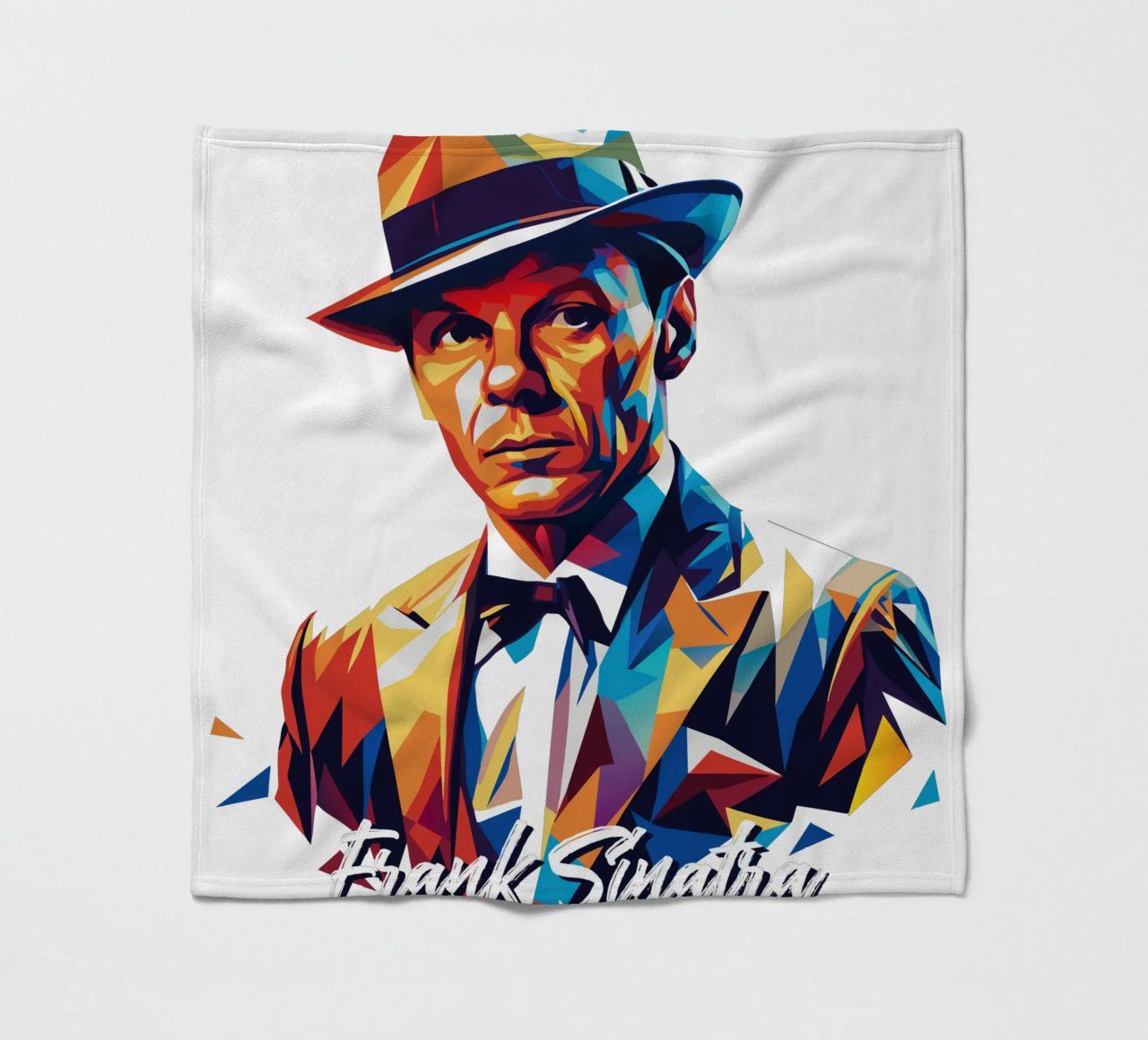 Frank Sinatra Portrait in WPAP Pop Art coperta in pile da vectorartnesia