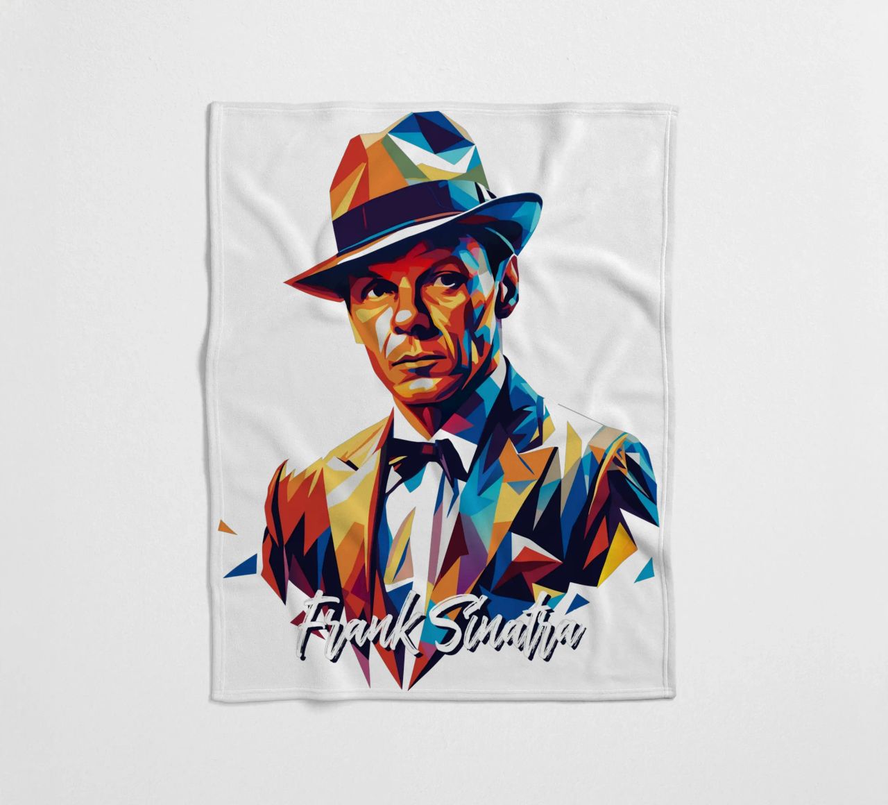 Frank Sinatra Portrait in WPAP Pop Art coperta in pile da vectorartnesia