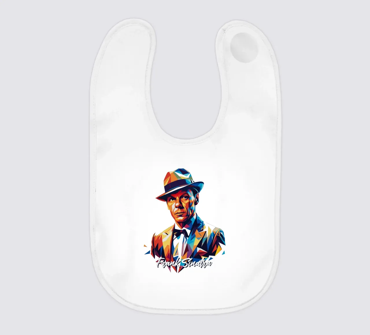 Frank Sinatra Portrait in WPAP Pop Art babero de vectorartnesia