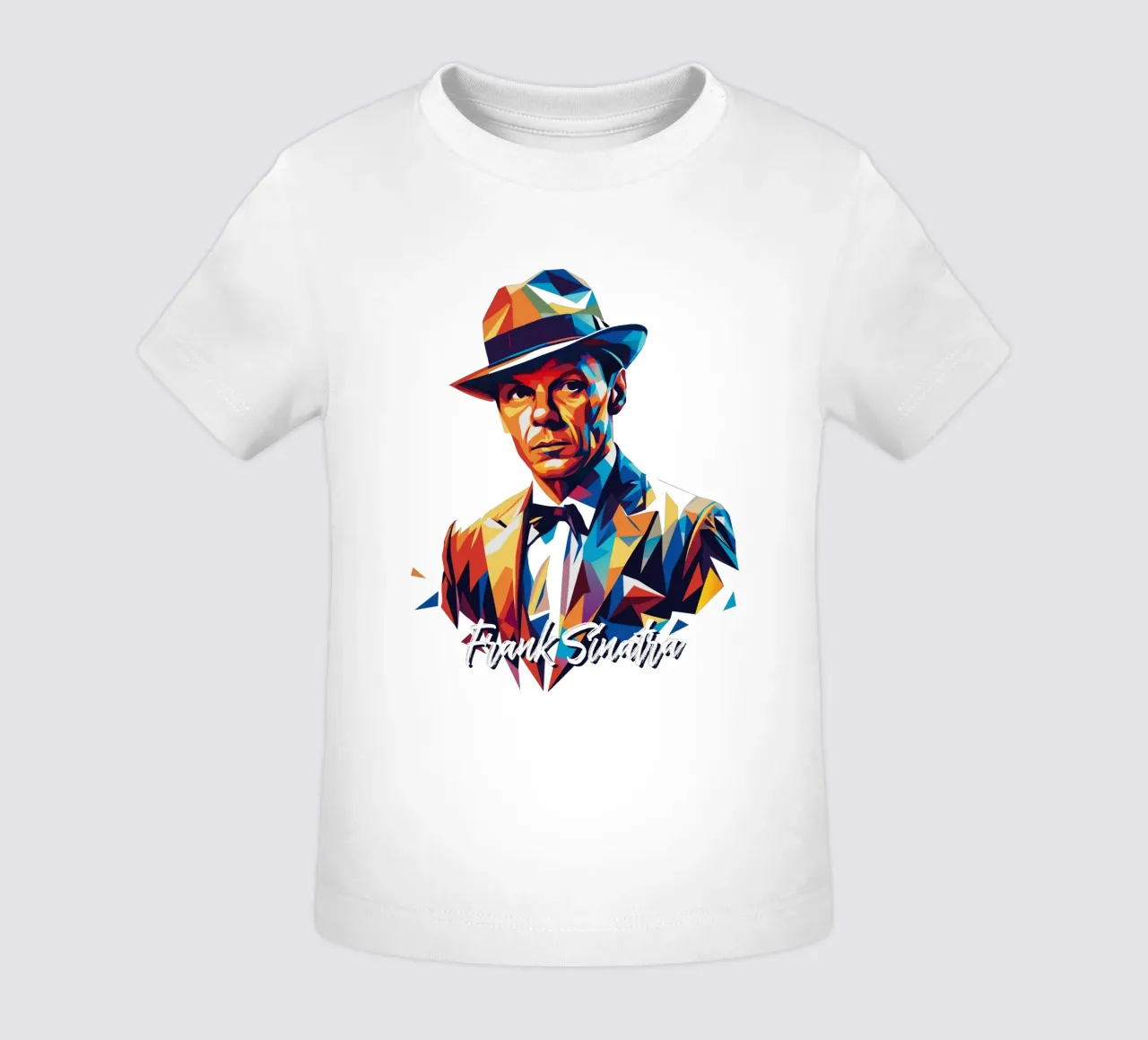 Frank Sinatra Portrait in WPAP Pop Art maglietta neonato da vectorartnesia