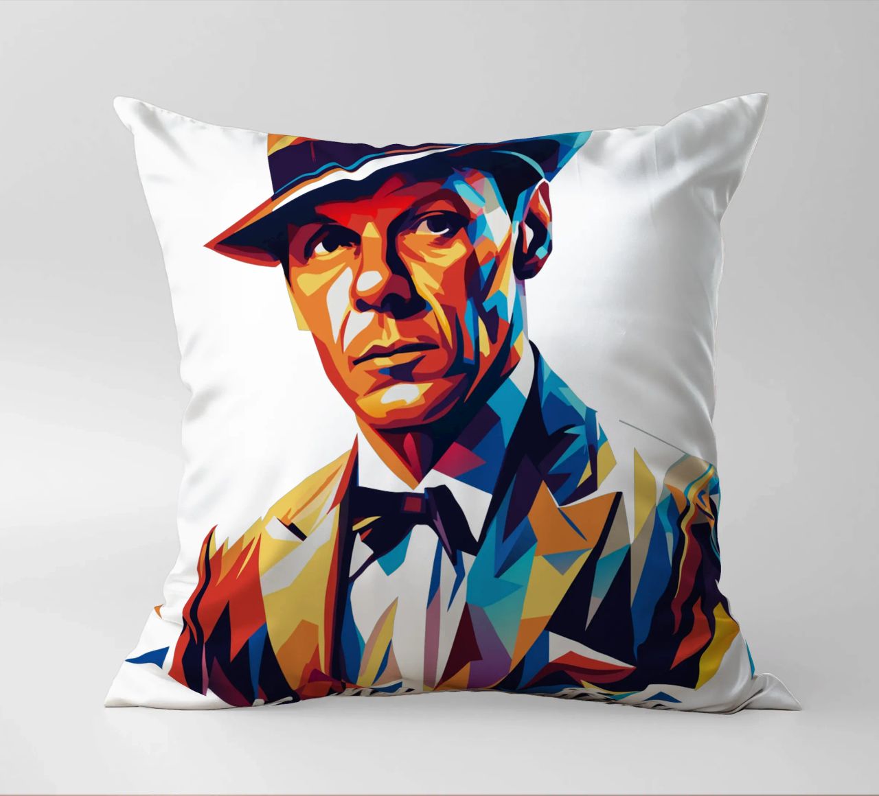 Frank Sinatra Portrait in WPAP Pop Art cuscino da vectorartnesia
