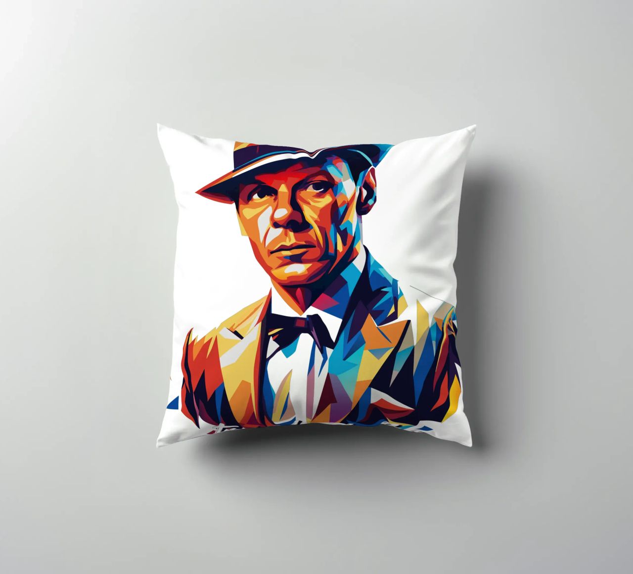 Frank Sinatra Portrait in WPAP Pop Art cuscino da vectorartnesia