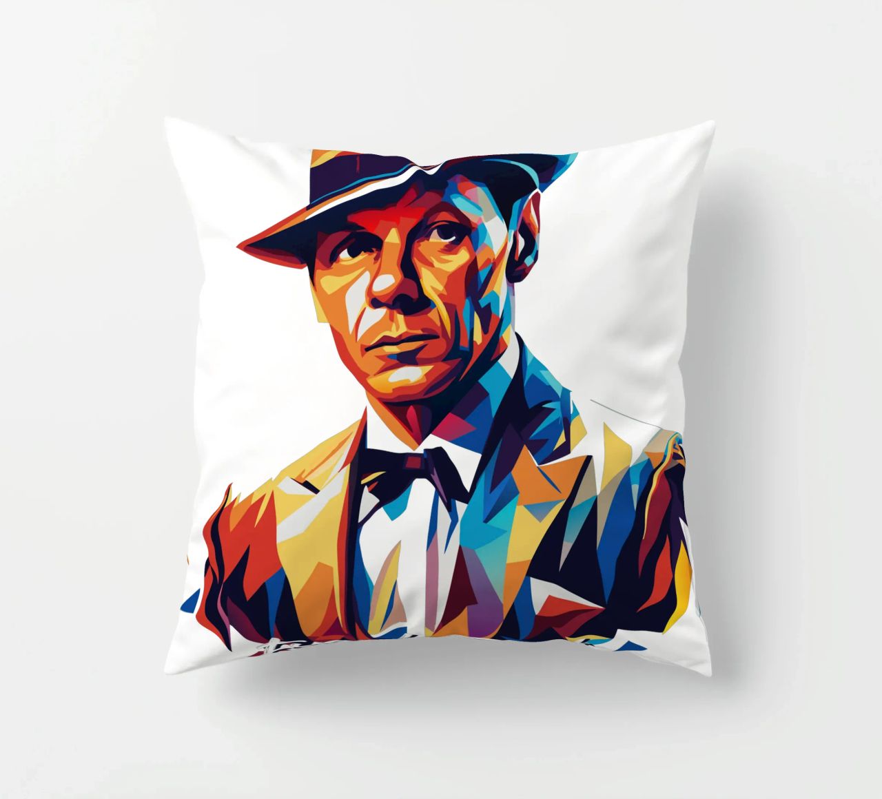 Frank Sinatra Portrait in WPAP Pop Art cuscino da vectorartnesia