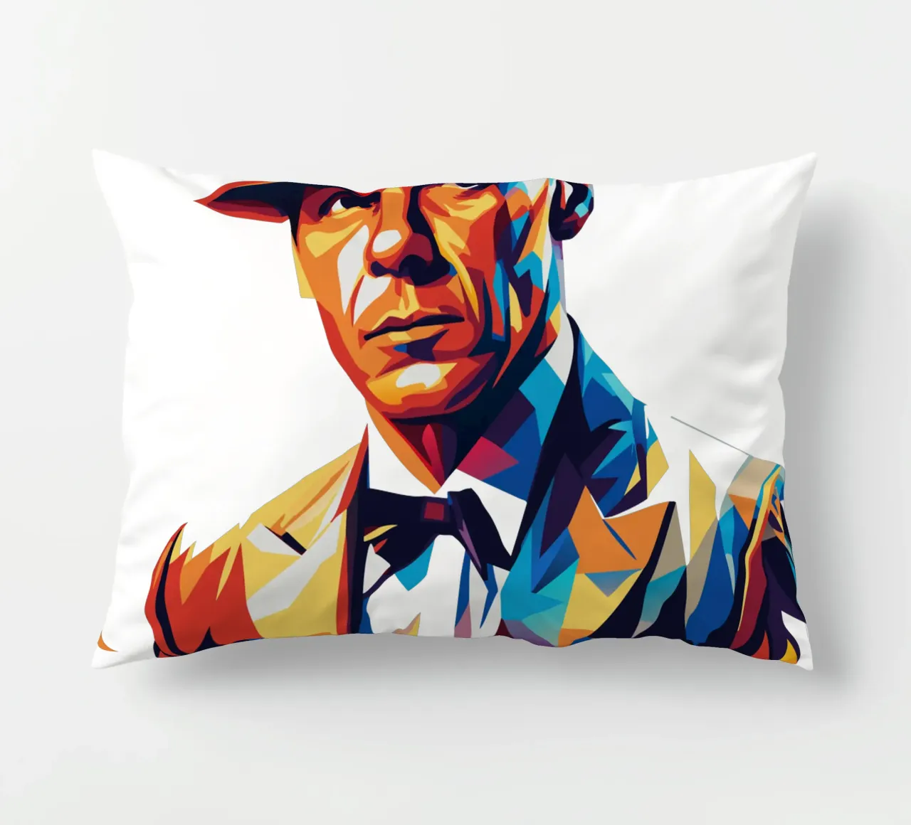 Frank Sinatra Portrait in WPAP Pop Art Kissen von vectorartnesia