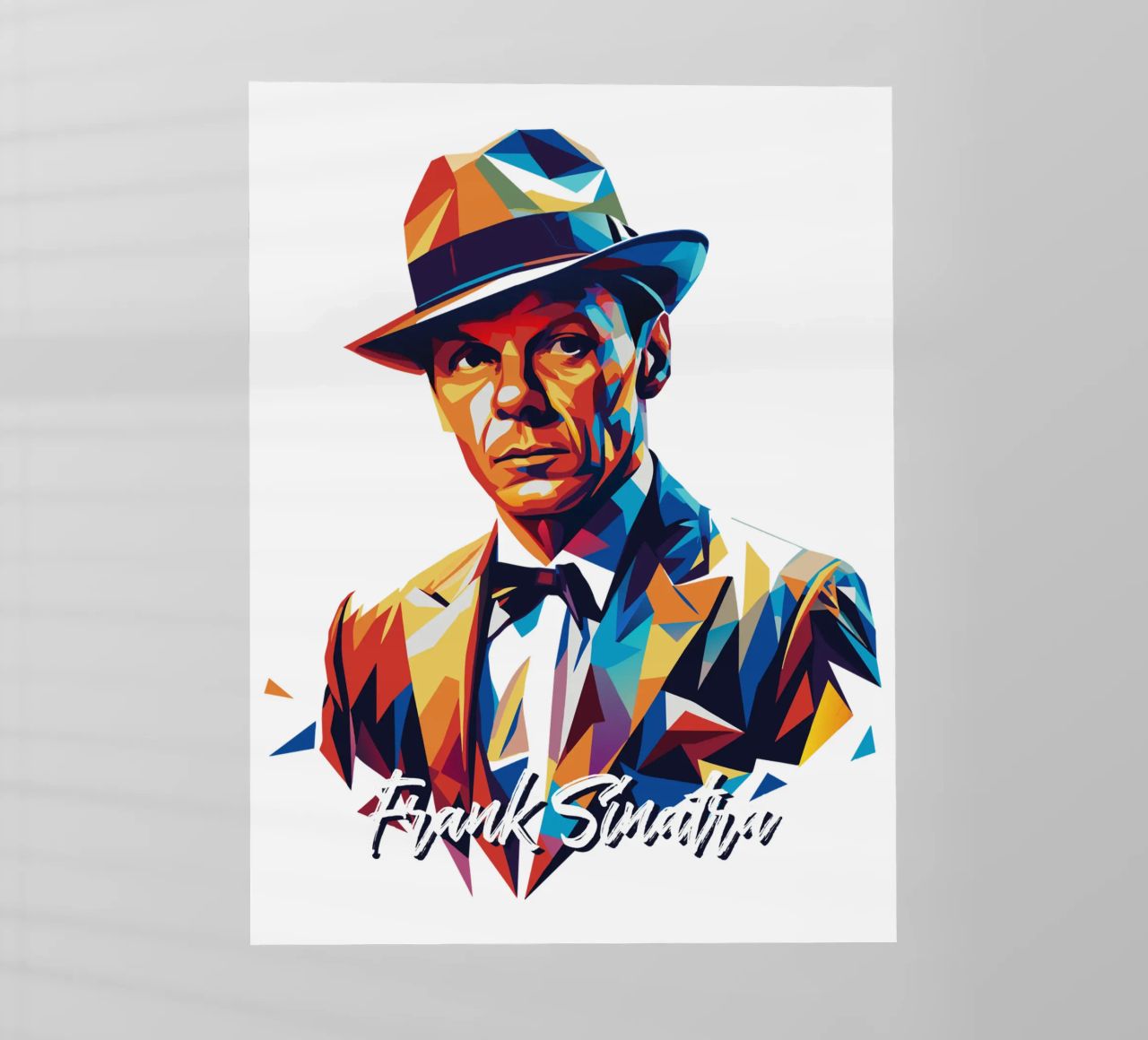 Frank Sinatra Portrait in WPAP Pop Art pellicola backlit da vectorartnesia