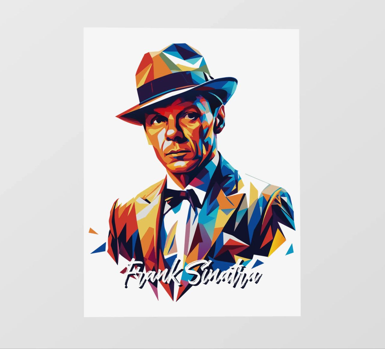 Frank Sinatra Portrait in WPAP Pop Art pellicola backlit da vectorartnesia