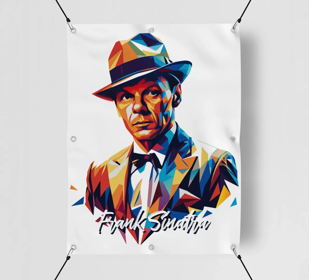 Frank Sinatra Portrait in WPAP Pop Art telo in pvc da vectorartnesia