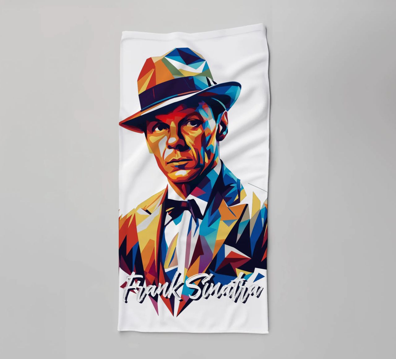 Frank Sinatra Portrait in WPAP Pop Art asciugamano da bagno da vectorartnesia