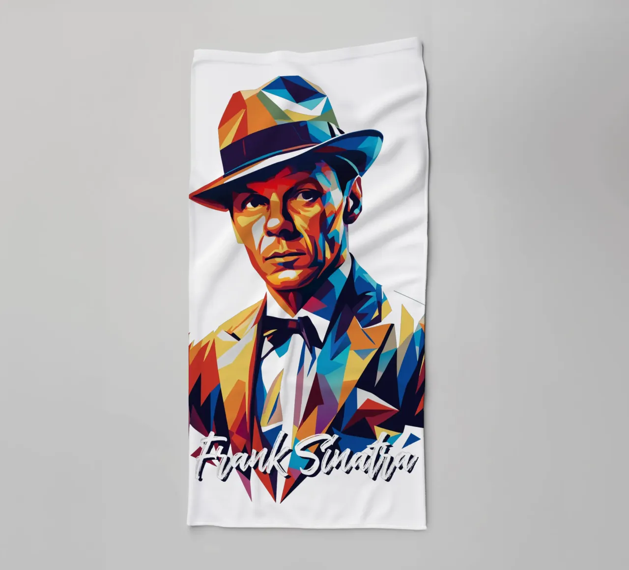Frank Sinatra Portrait in WPAP Pop Art toalla de baño de vectorartnesia